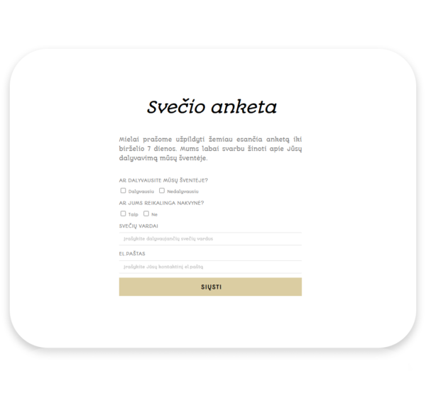 Papildoma anketa/klausimynas